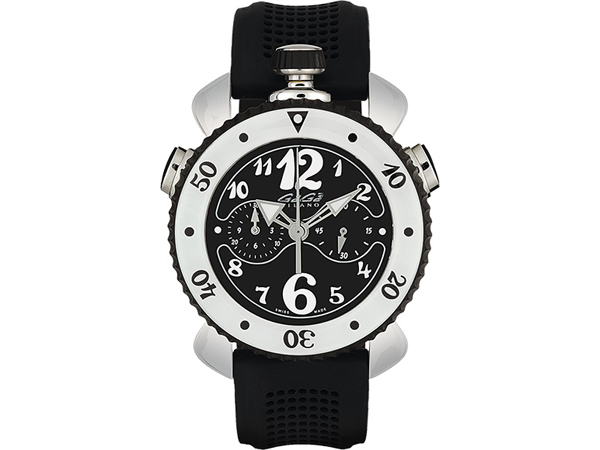 ガガミラノ クロノ45MM スーパーコピーステンレス ラバー 45 白/黒 男女兼用腕時計