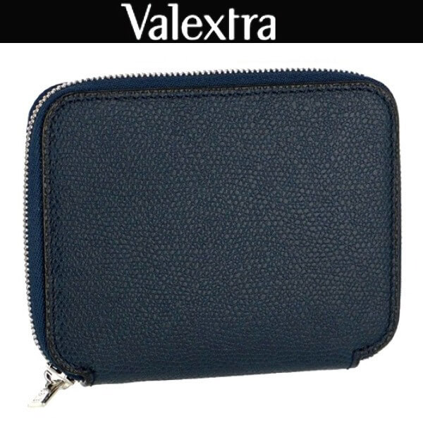 ヴァレクストラ スーパーコピー レザージップコンパクト財布 /紺