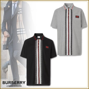【BURBERRY】バーバリー ポロシャツ コピー モノグラムストライプ コットン