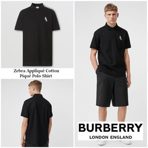 BURBERRY バーバリー ポロシャツ コピー ゼブラアップリケ コットンピケ 80298951