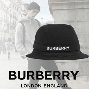 【BURBERRY】バーバリー キャップ コピー ロゴプリント コットンジャージー バケットハット