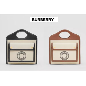 Burberry バーバリー ポケットバッグ コピー ミニロゴグラフィックキャンバス＆レザー 80280581