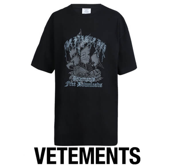 ヴェトモン tシャツ 偽物 VETEMENTS The Pirate Bay T-Shirt オーバーサイズ