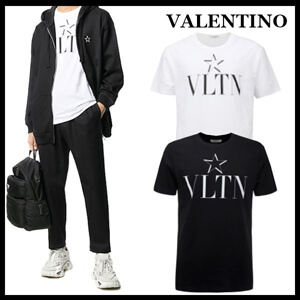 VALENTINO ヴァレンティノ Tシャツ コピー★VLTN LOGO TE STAR Tシャツ★
