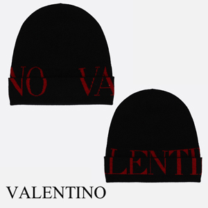 Valentino ヴァレンティノ キャップ コピー メンズ ブラック 新作 ニットキャップ SY0HB00FDRG0NR