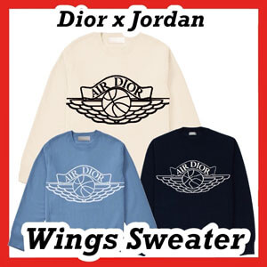 めっちゃいい感じ♪ディオール ナイキ カジュアル コピー ディオール x ナイキ Air Jordan Wings Sweater NATURAL