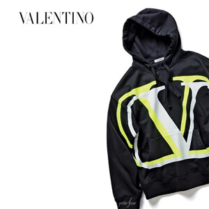 VALENTINO 2020SS 雑誌掲載 ヴァレンティノ パーカー コピー フーディ ロゴ ブラック
