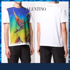 VALENTINO VALENTINO ヴァレンティノ Tシャツ コピー ドラゴンプリント TV0MG06L69184M