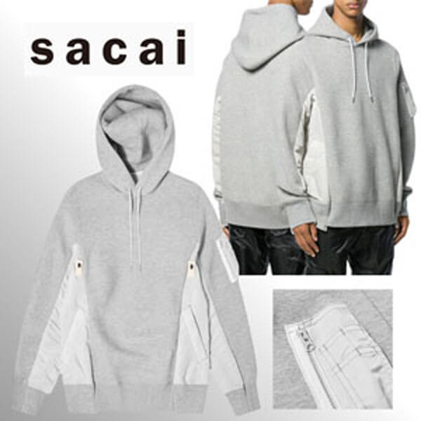 【Sacai】人気！オーバーサイズ グレー サカイパーカー 偽物