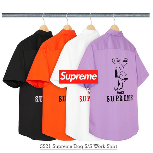 SS21 シュプリーム Dog S/S Work Shirt - シュプリーム ワークシャツ コピー