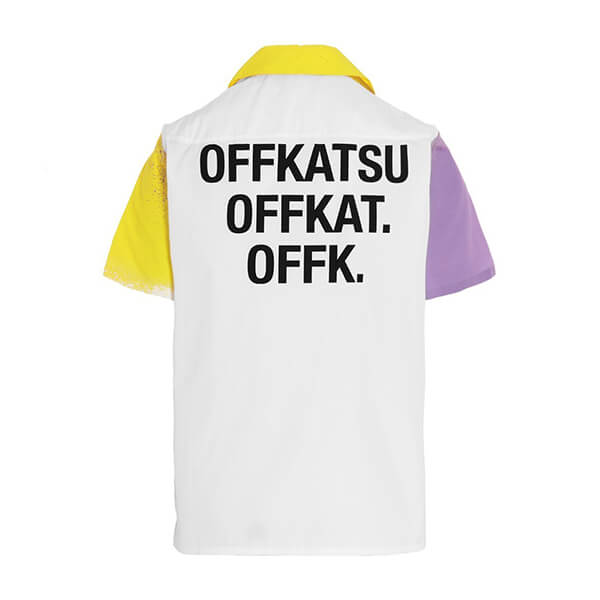 オフホワイトx Katsu Holiday Shirt スタックペイント ポロシャツ OMGA163S21FAB00384108410