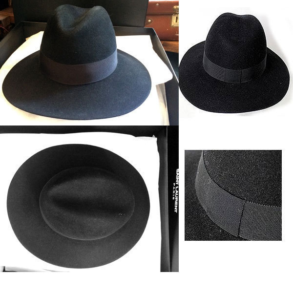 大流行サンローラン 帽子コピー parisサンローラン つば広シルクハット ブラック