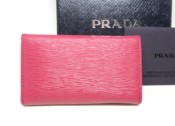 PRADA プラダキーケース コピー 6連キーケース 1PG222 IBISCO 上品ピンク