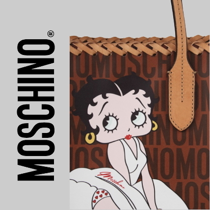 Moschino トートバッグ コピー 茶 最新作 Betty Boop